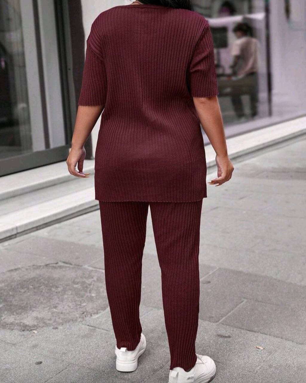 Dámský žebrovaný komplet – tunika & kalhoty