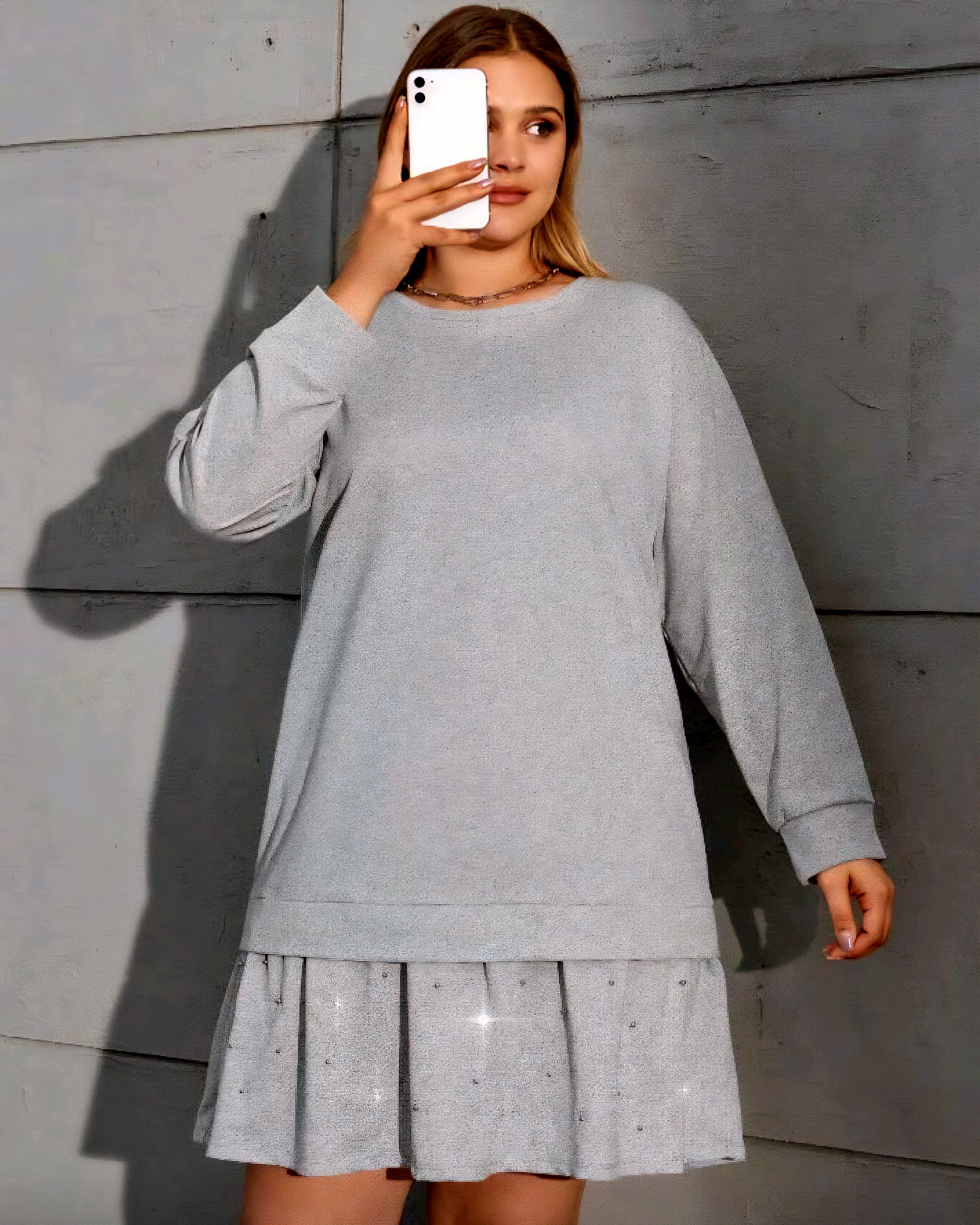 Bavlněné oversize šaty s volánovým lemem