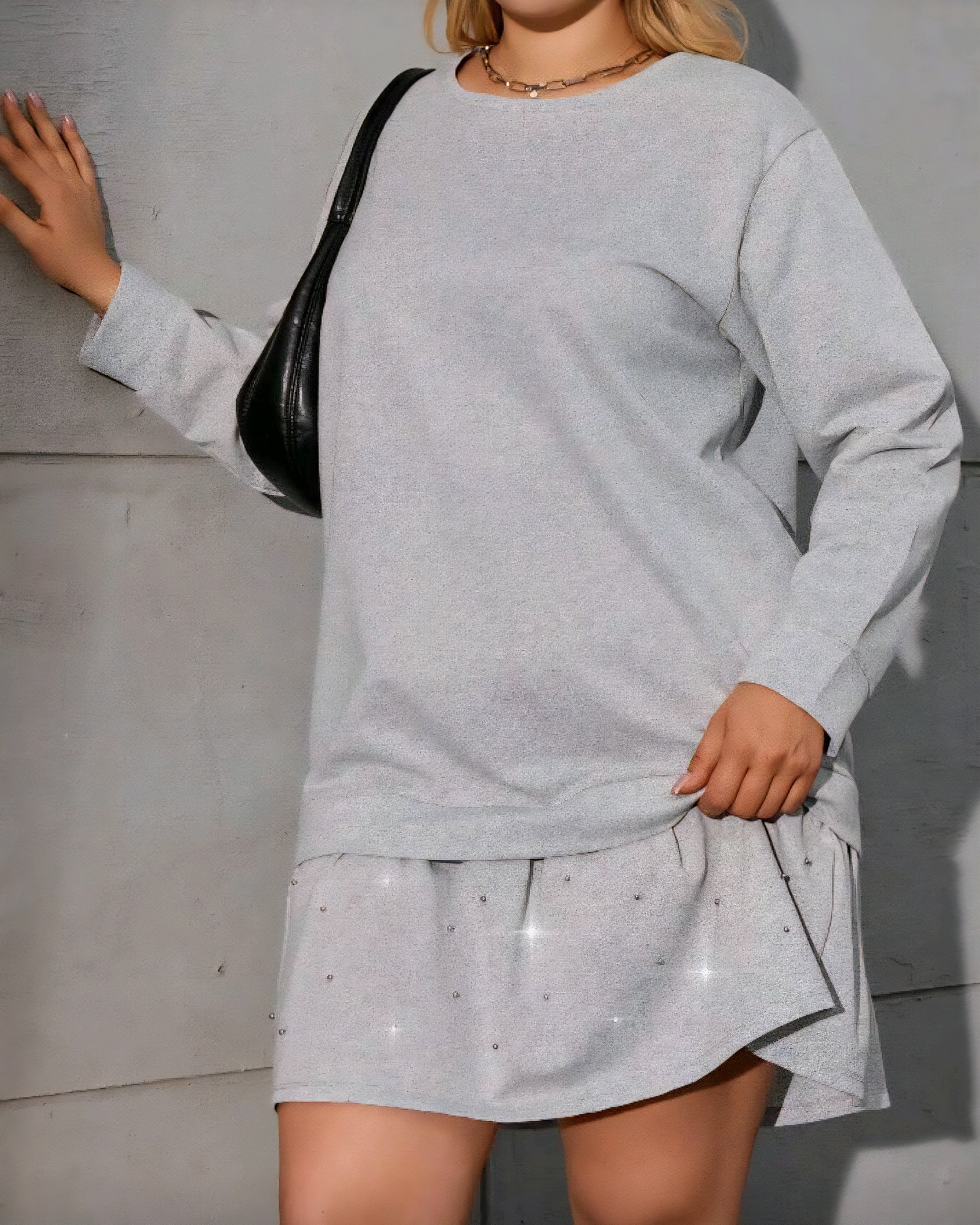 Bavlněné oversize šaty s volánovým lemem