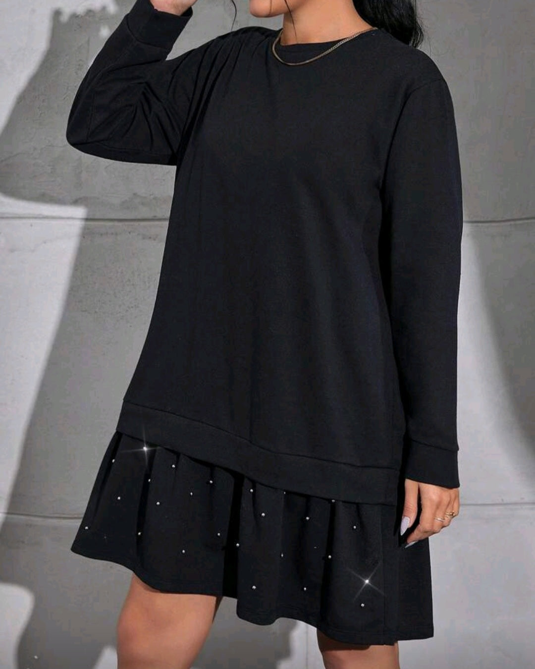 Bavlněné oversize šaty s volánovým lemem