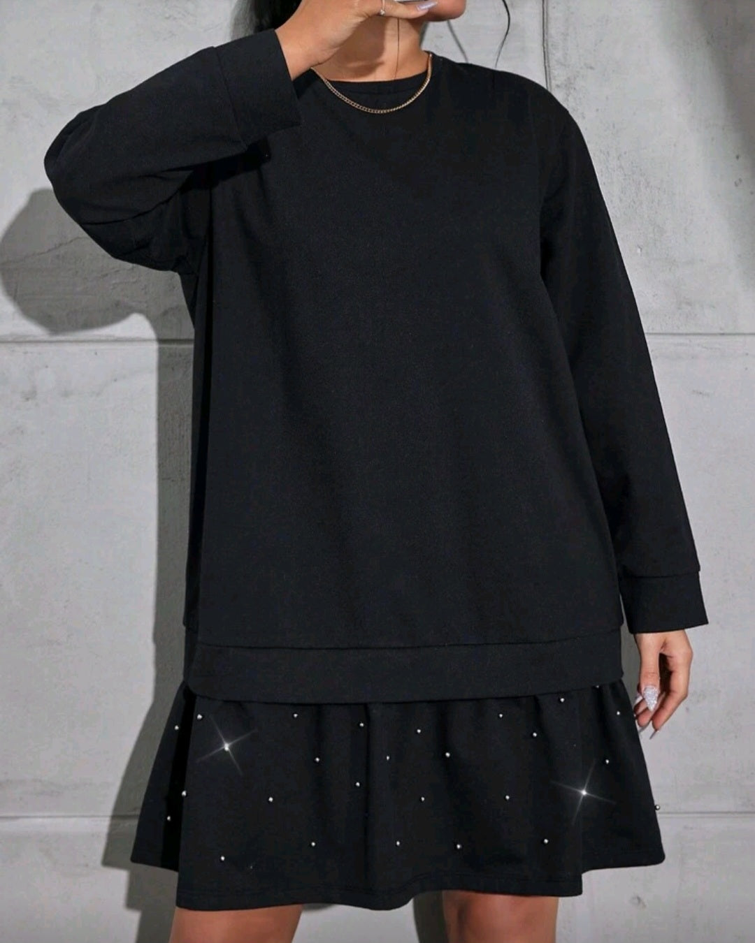 Bavlněné oversize šaty s volánovým lemem