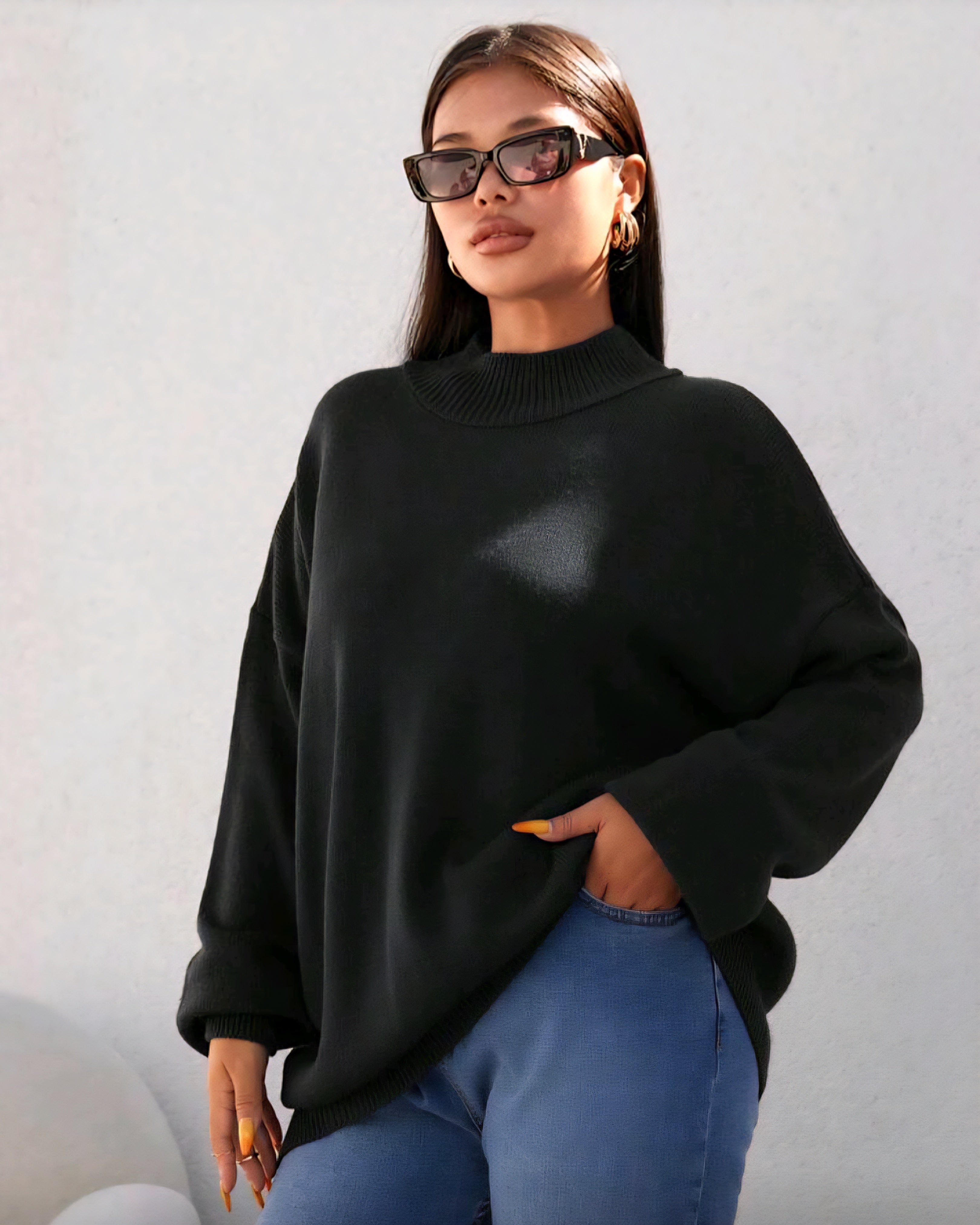 Akrylový pletený svetr