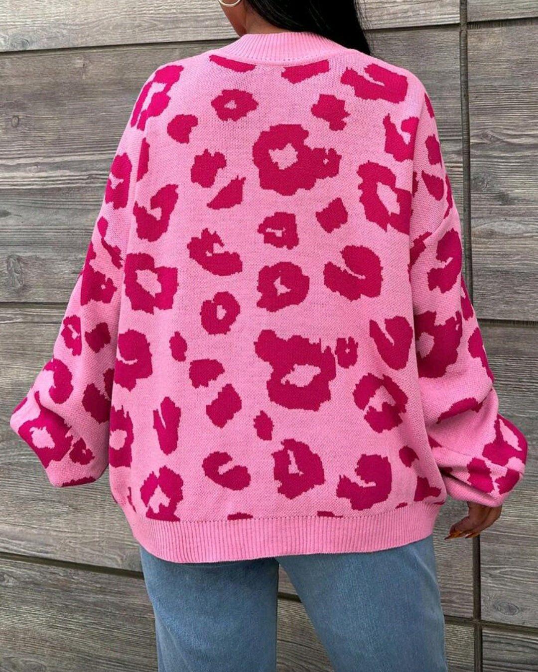 Oversize svetr s leopardím vzorem