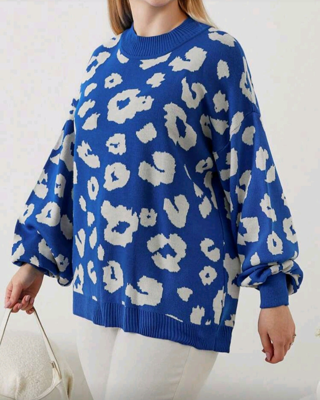 Oversize svetr s leopardím vzorem