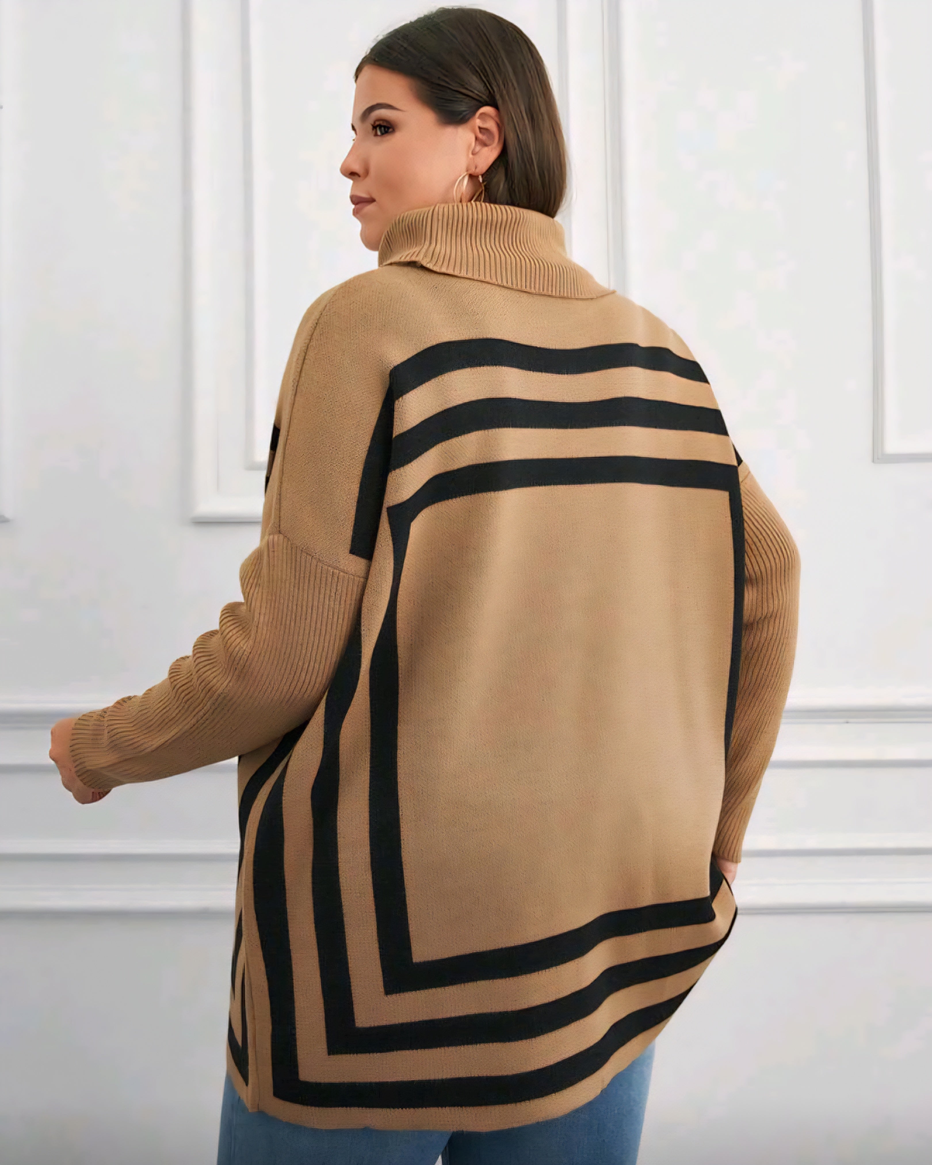 Dámský svetr s rolákem v moderním designu