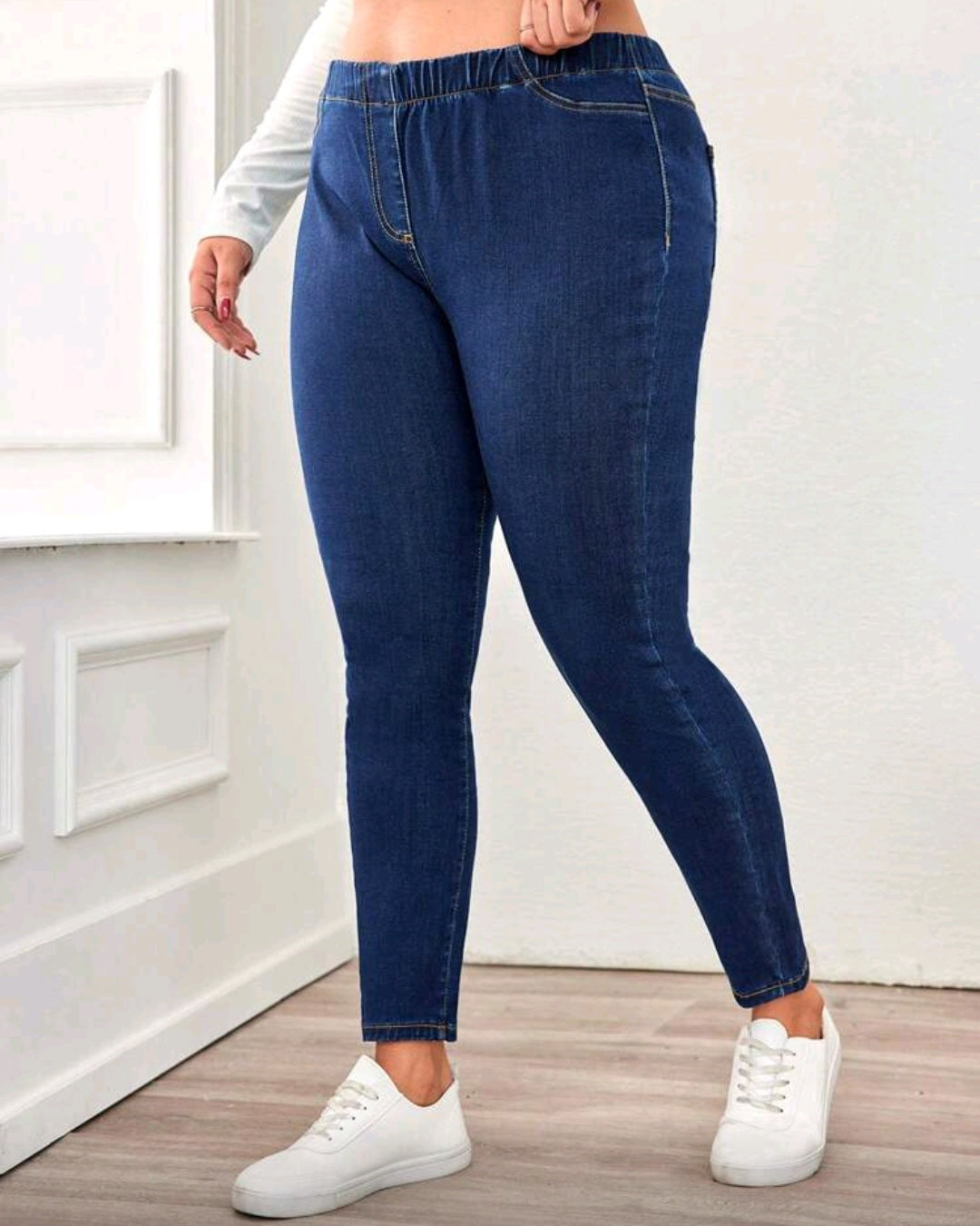 Elastické džegíny s vysokým pasem
