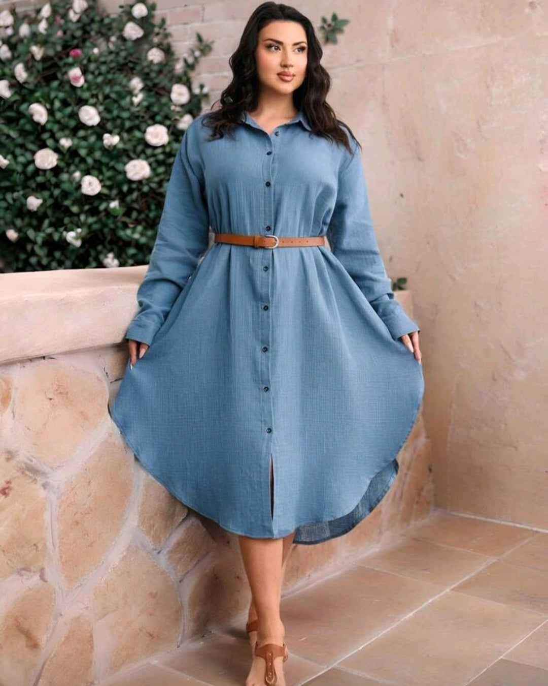 Košilové šaty volného střihu