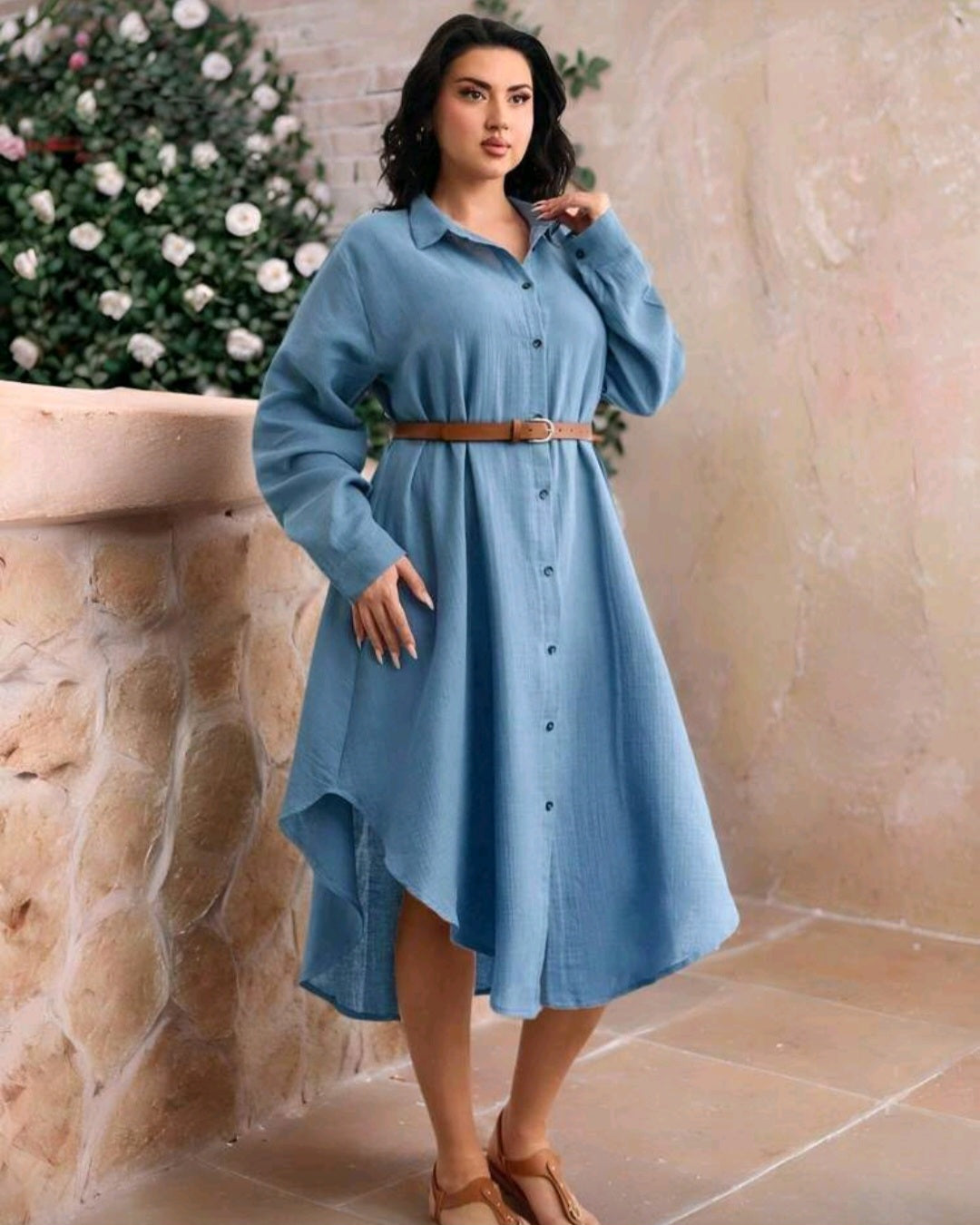 Košilové šaty volného střihu