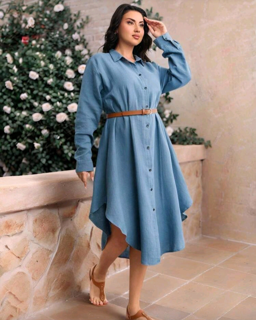 Košilové šaty volného střihu