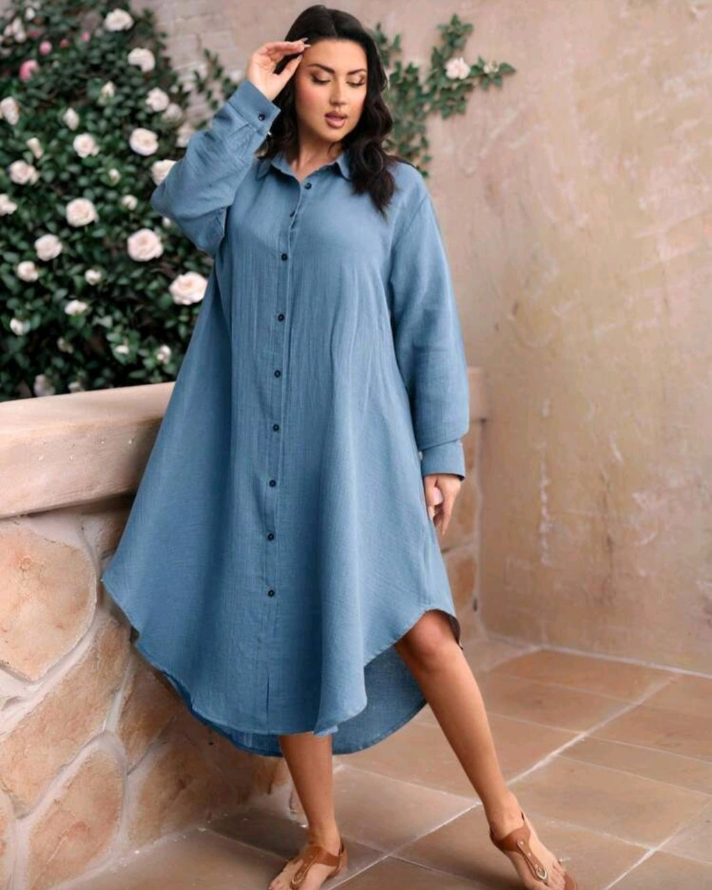 Košilové šaty volného střihu