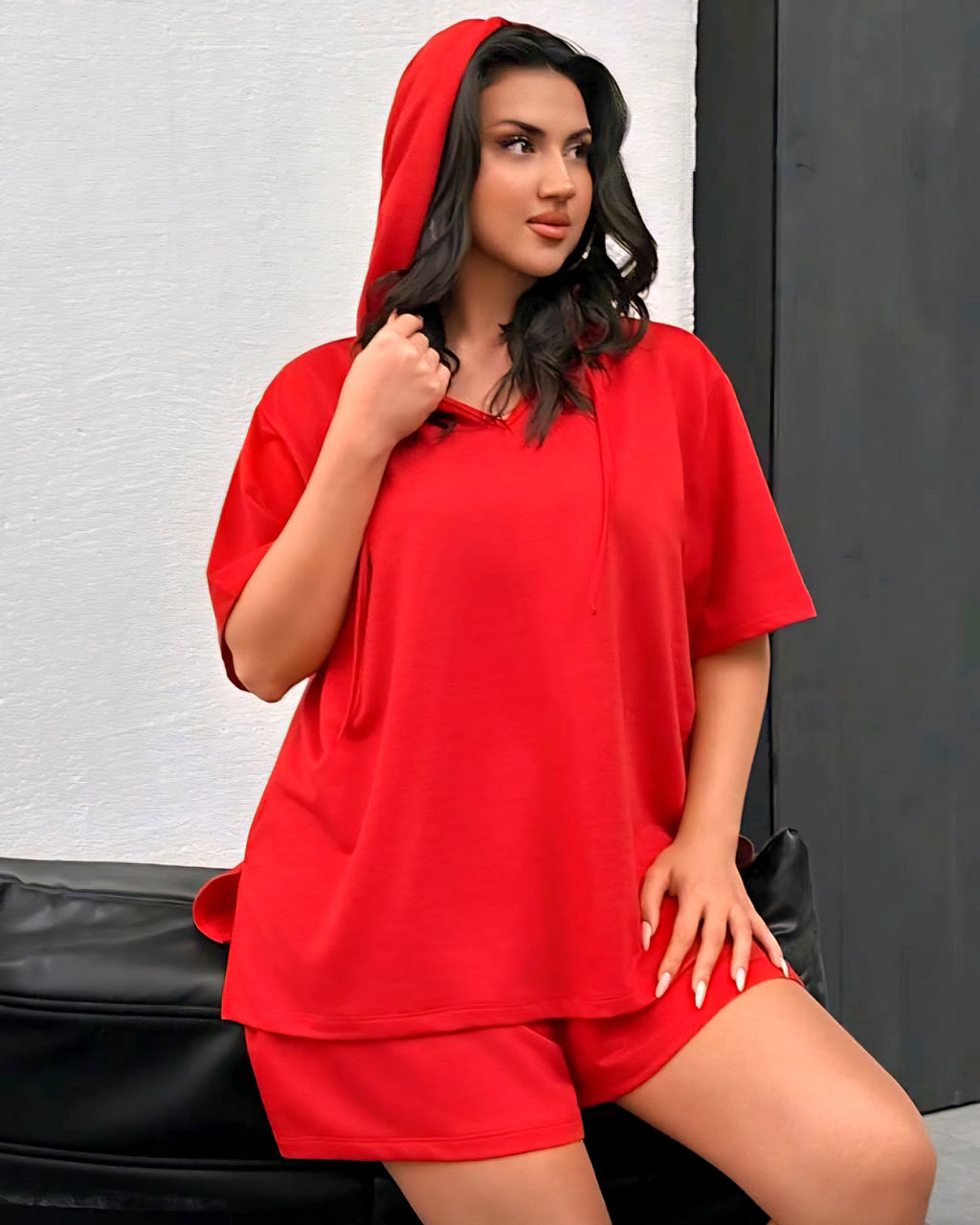 Pohodlný letní komplet s kapucí