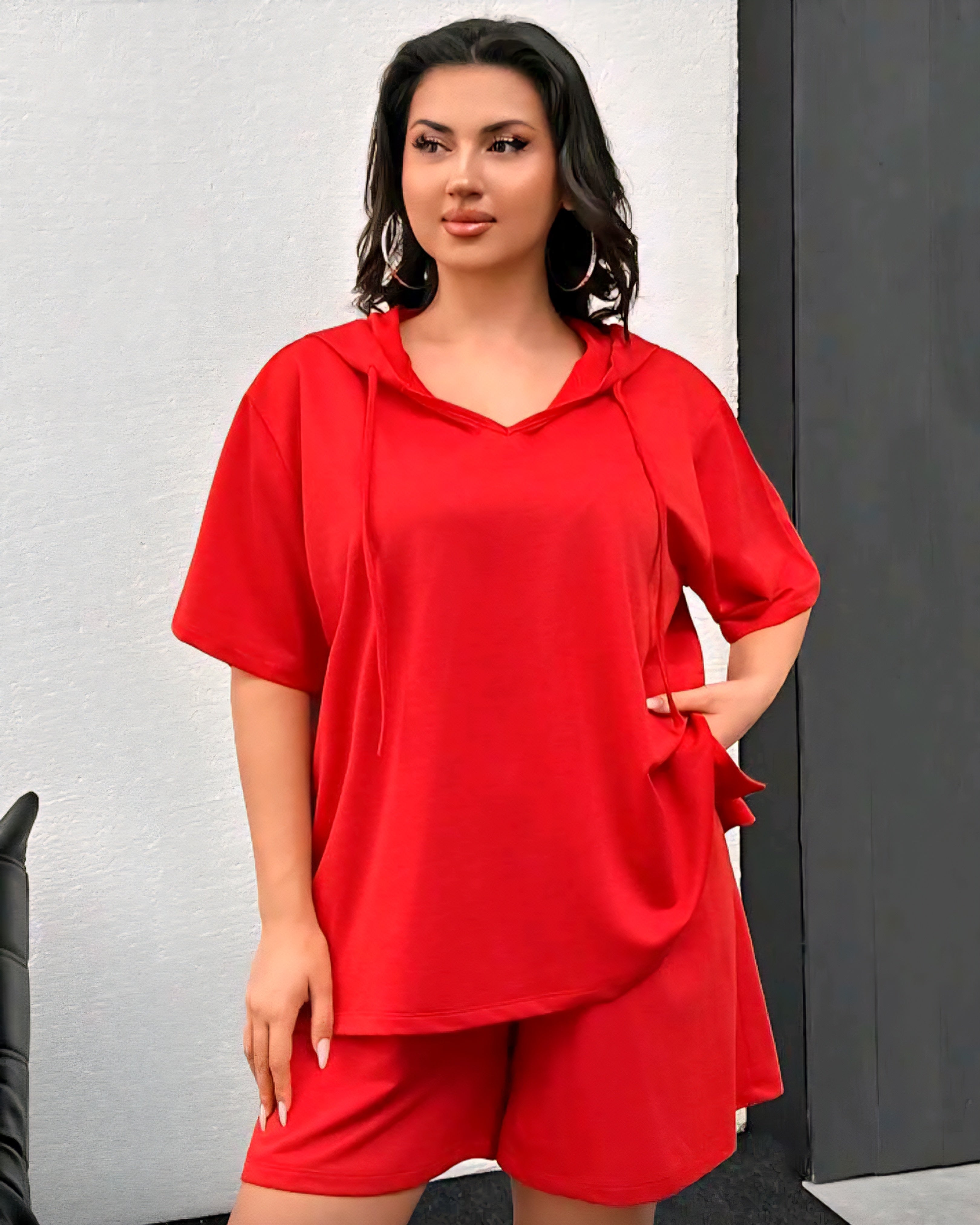 Pohodlný letní komplet s kapucí