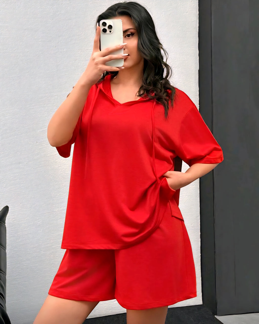 Pohodlný letní komplet s kapucí