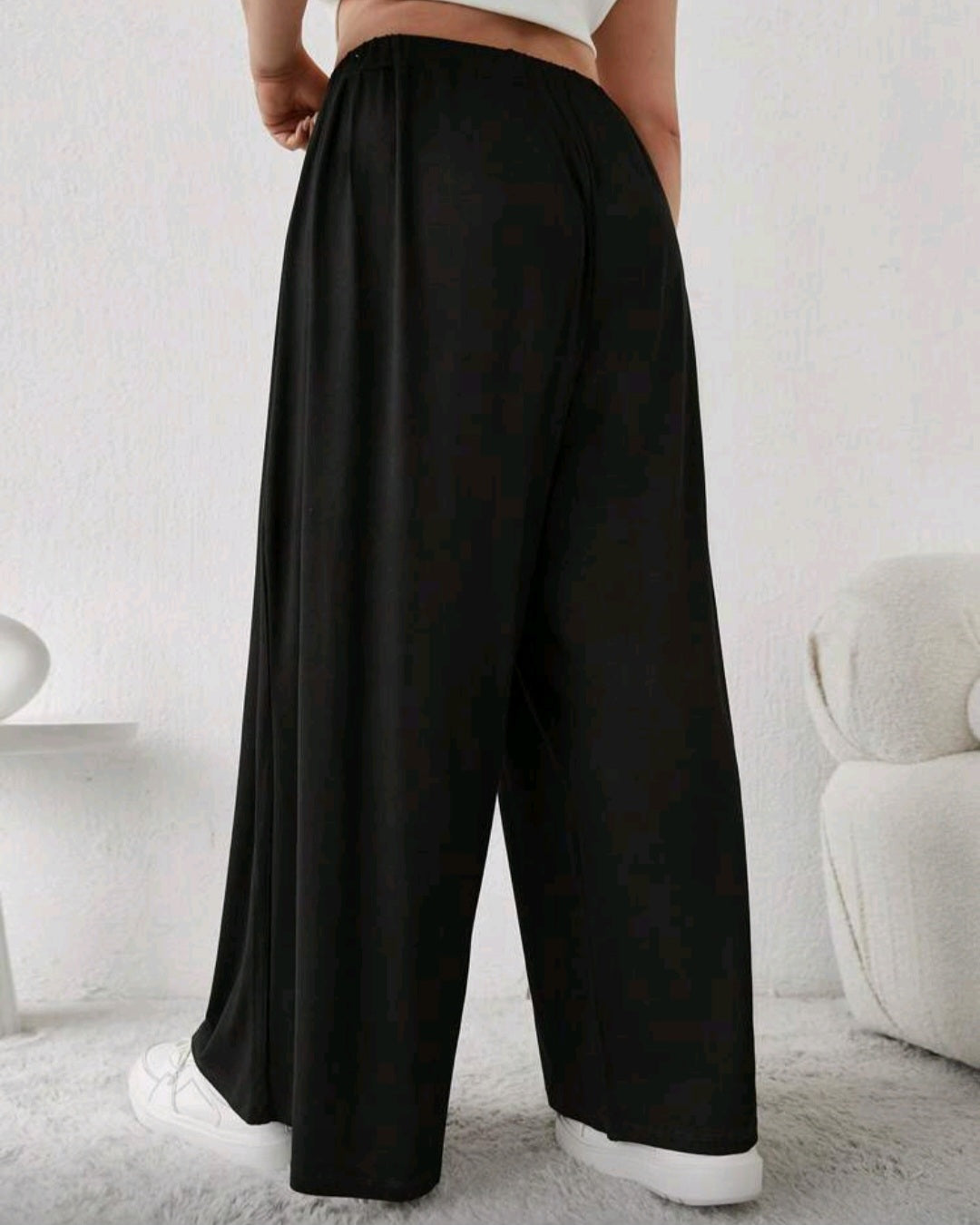 Lehké volné kalhoty s vysokým pasem