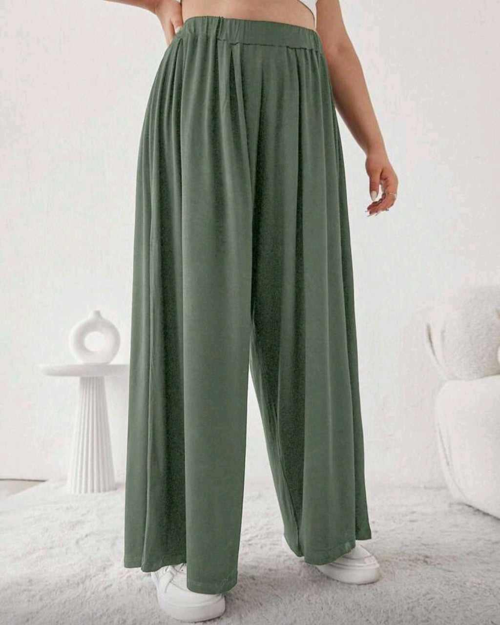 Lehké volné kalhoty s vysokým pasem