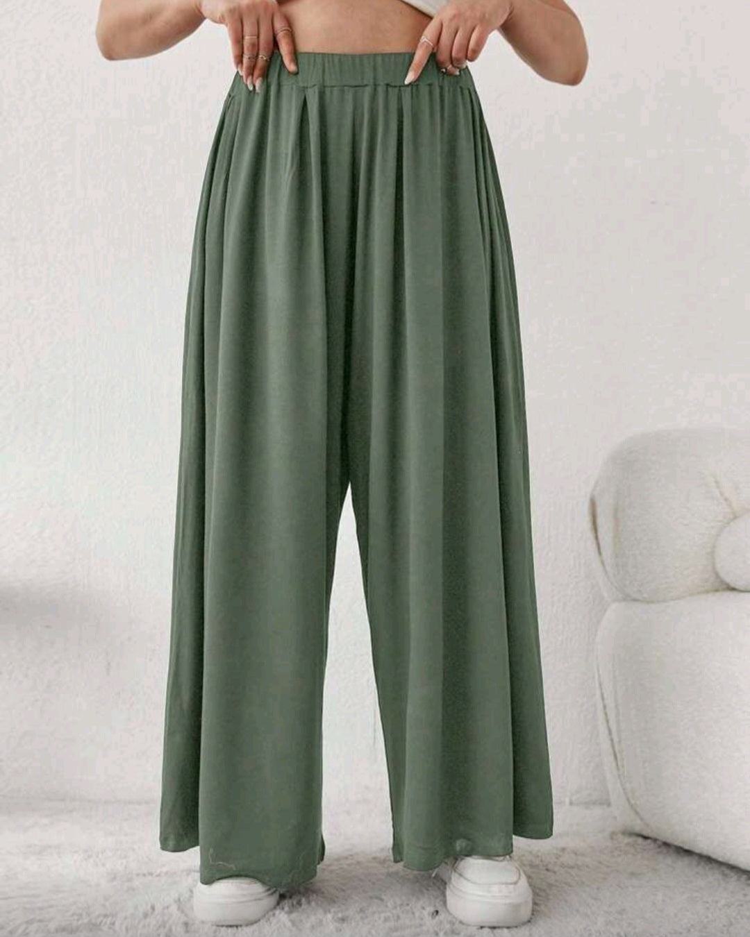 Lehké volné kalhoty s vysokým pasem