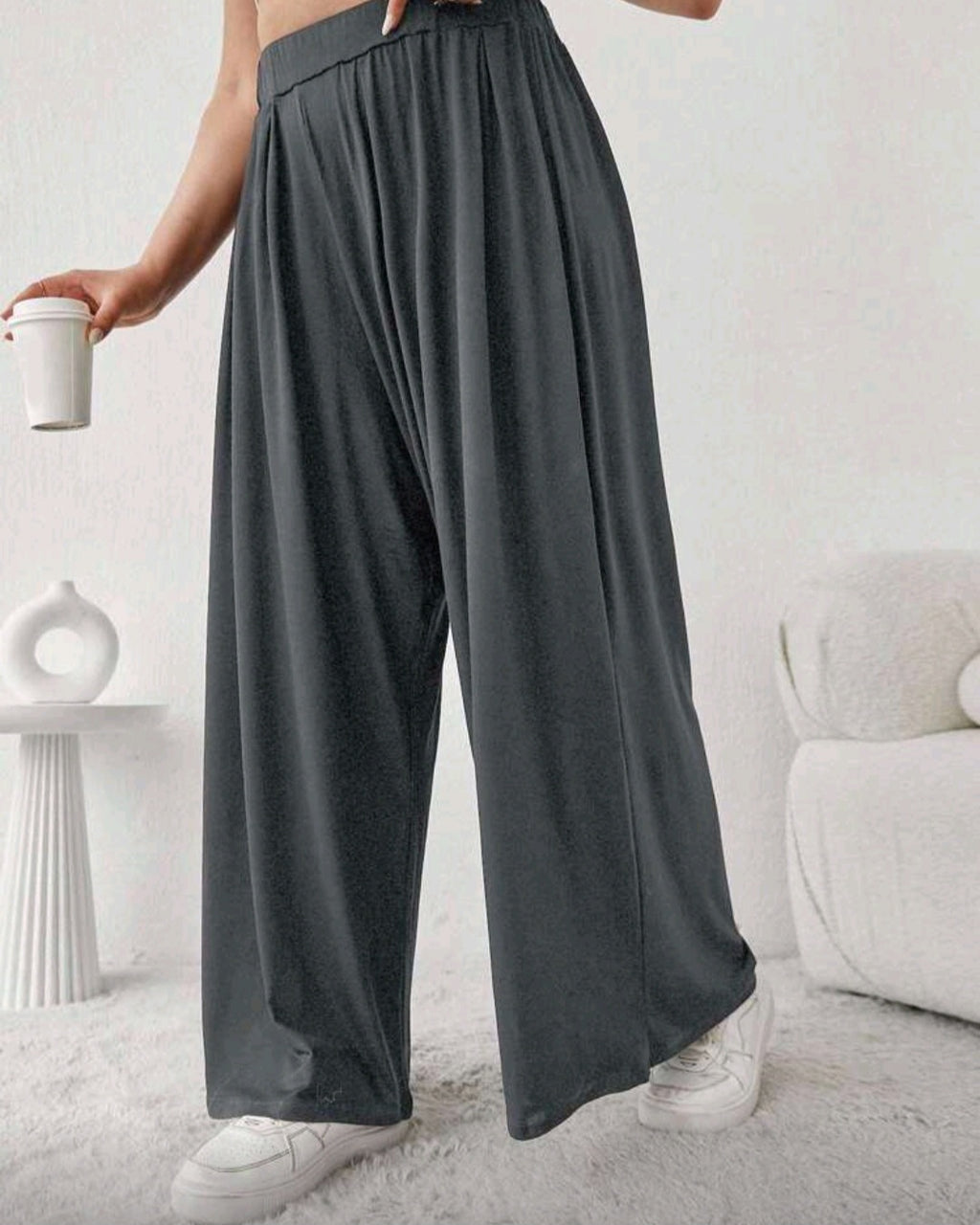 Lehké volné kalhoty s vysokým pasem