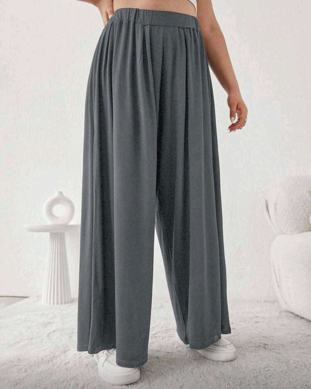 Lehké volné kalhoty s vysokým pasem
