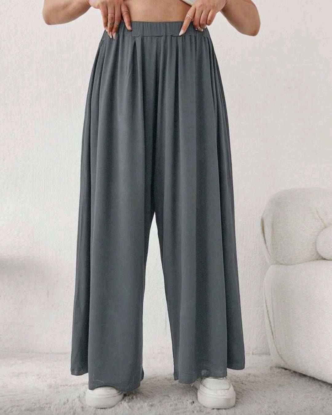 Lehké volné kalhoty s vysokým pasem