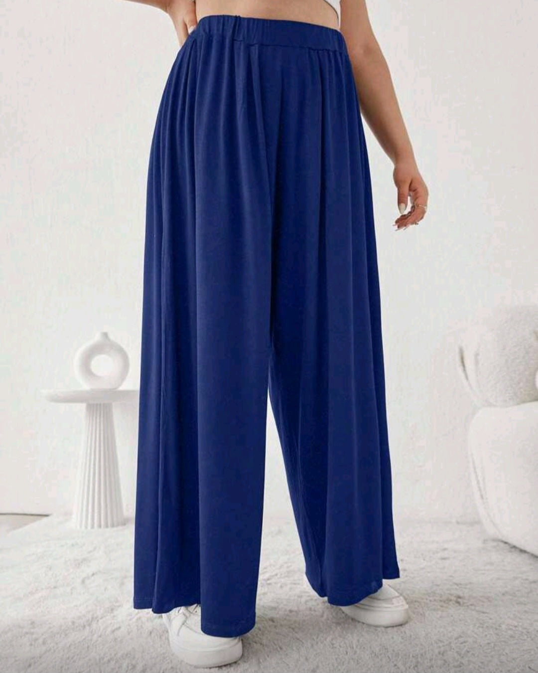 Lehké volné kalhoty s vysokým pasem