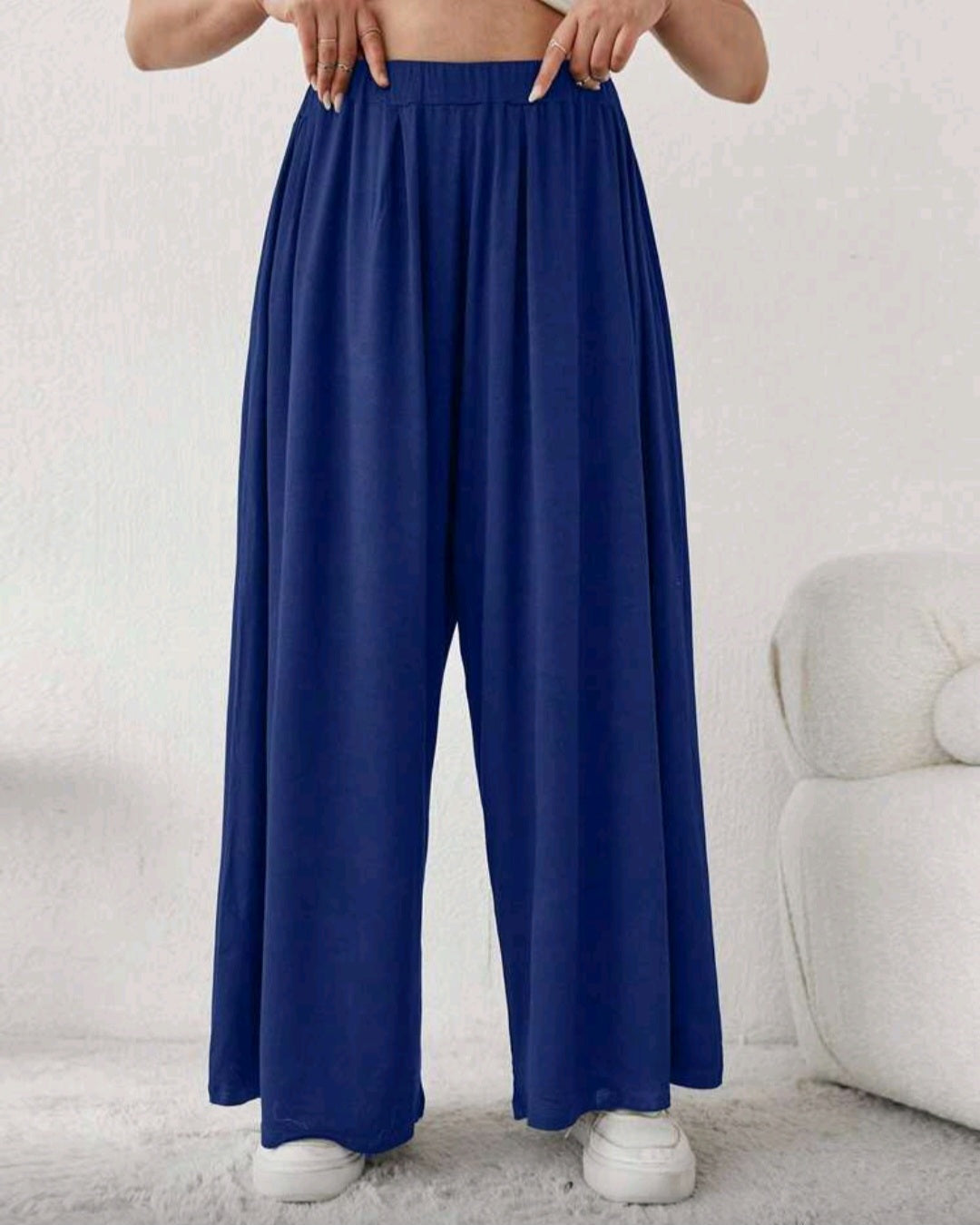 Lehké volné kalhoty s vysokým pasem