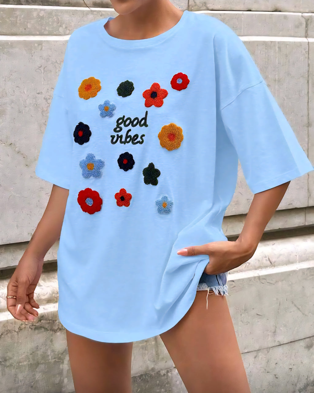 Bavlněné tričko s květy