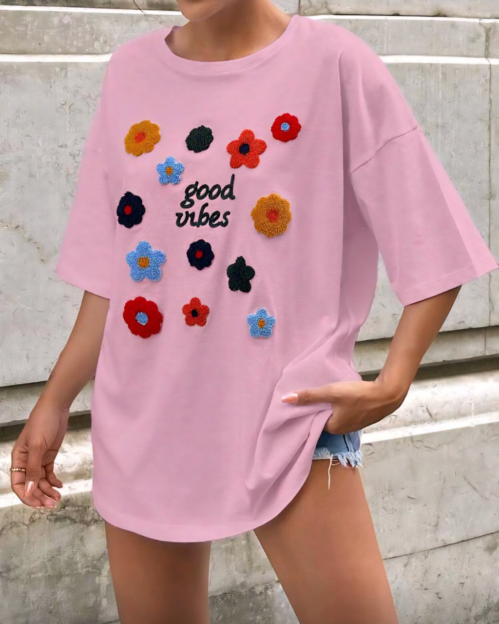 Bavlněné tričko s květy