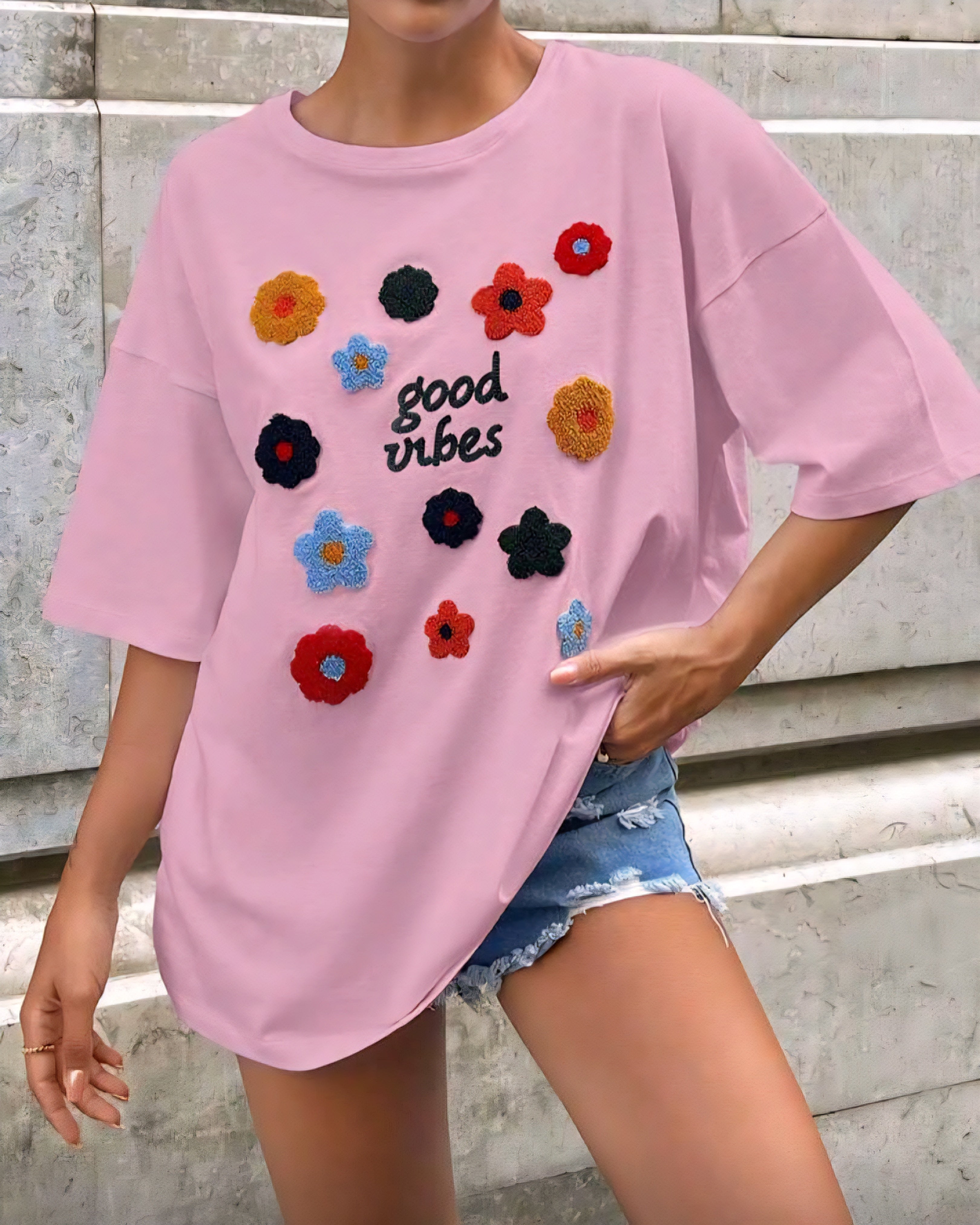 Bavlněné tričko s květy