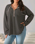 Černobílé pruhované tričko s dlouhým rukávem
