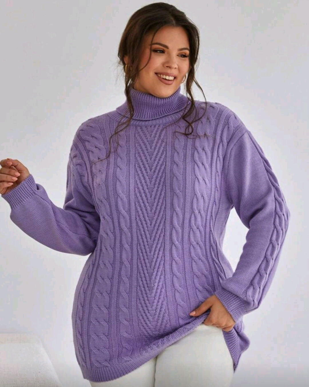 Volný pletený svetr