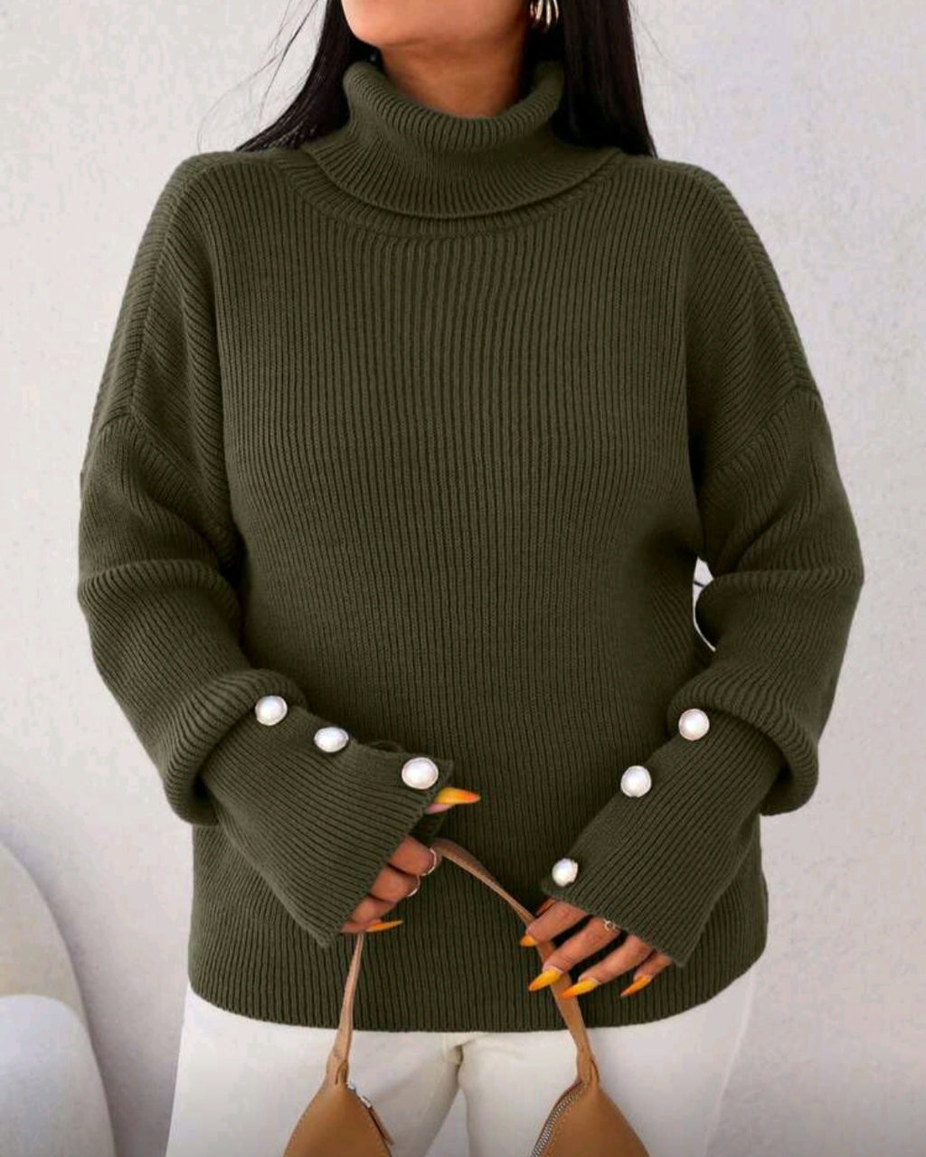 Volný pletený svetr