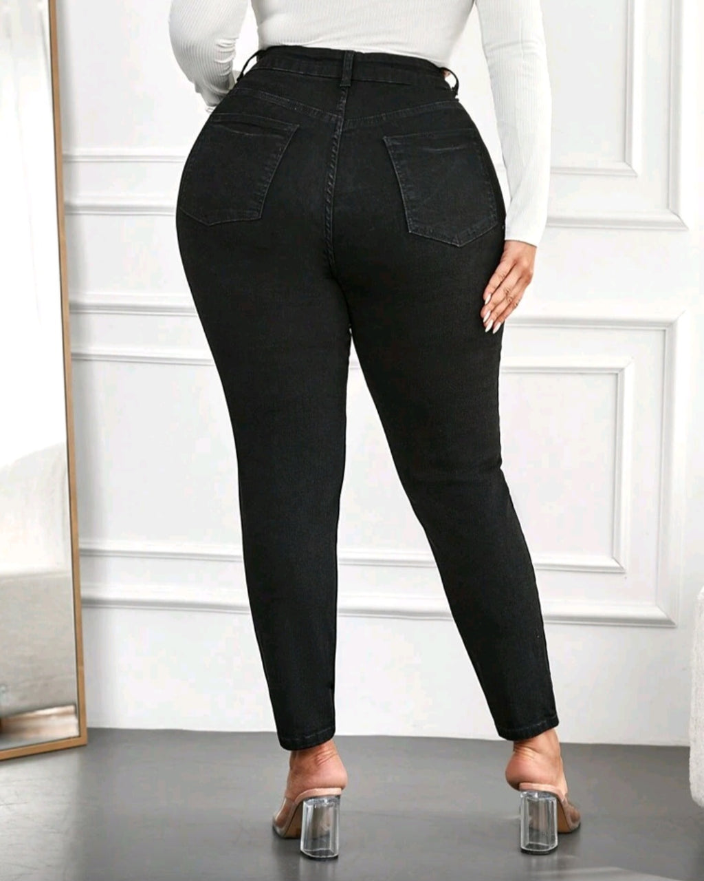 Strečové černé džíny