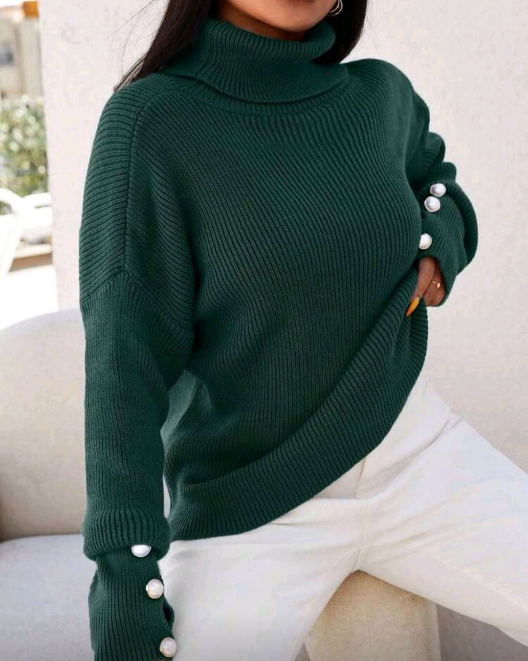 Volný pletený svetr