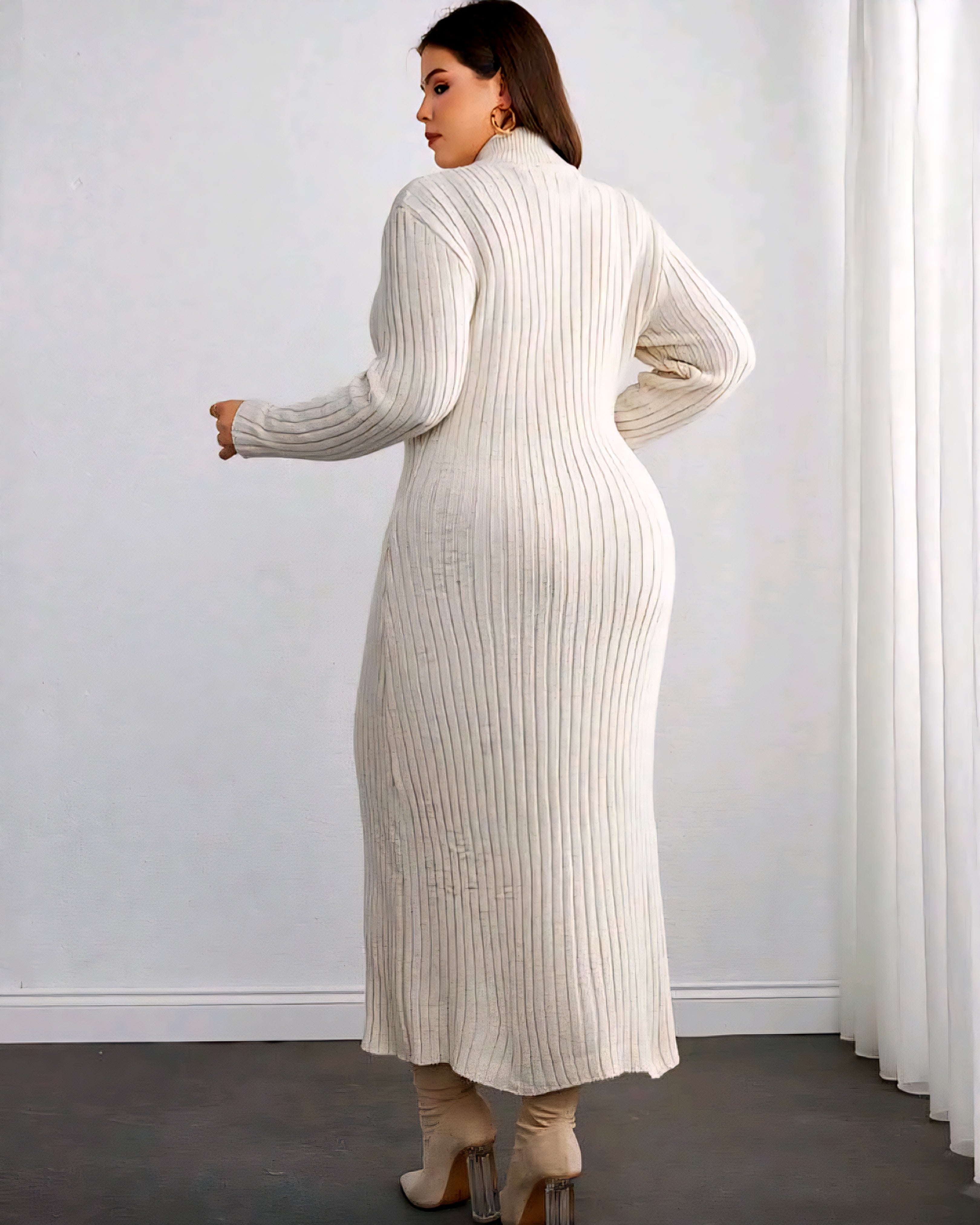 Dámské dlouhé pletené šaty