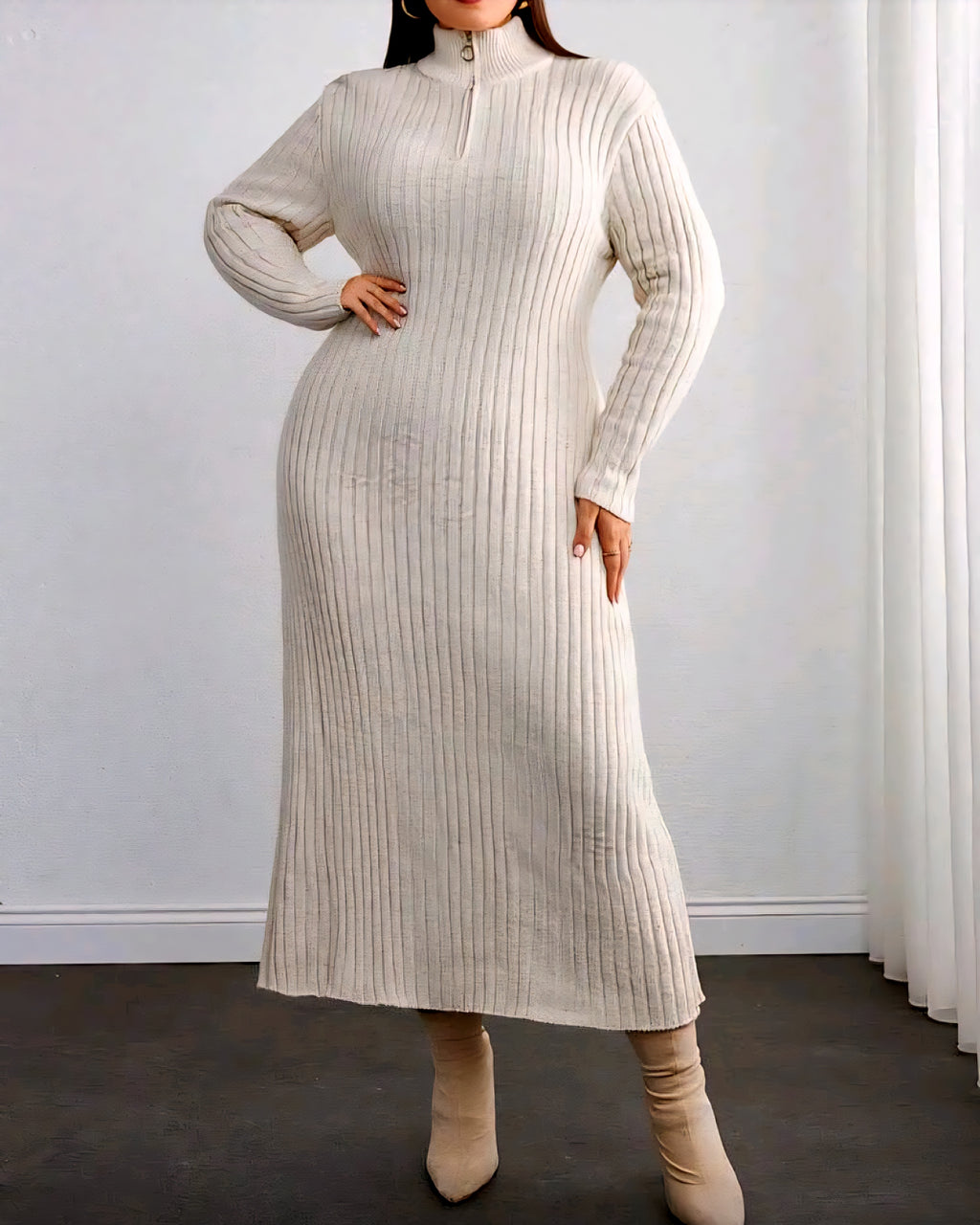 Dámské dlouhé pletené šaty