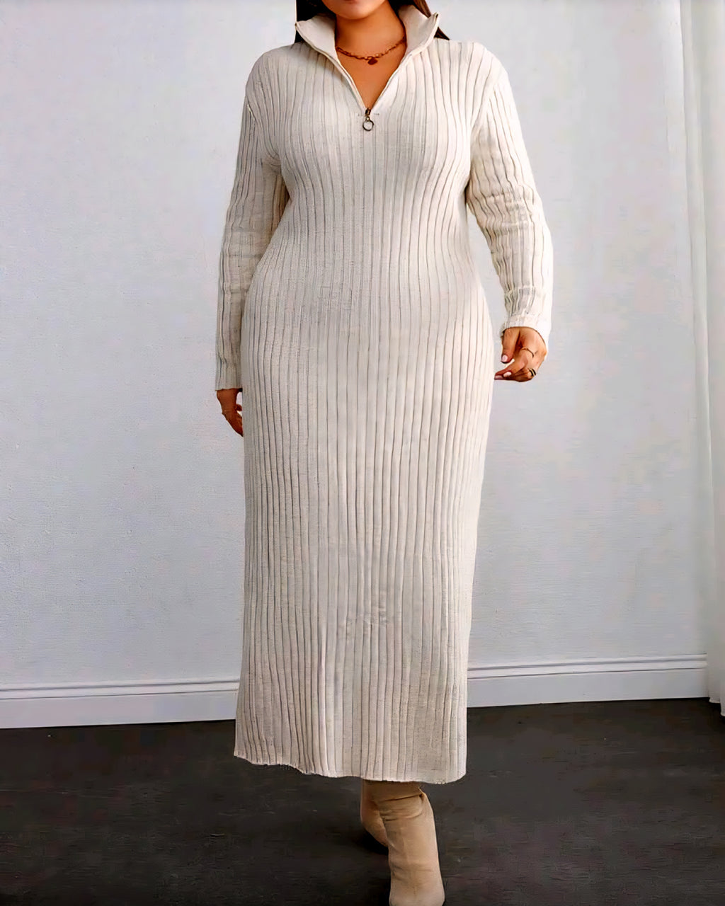 Dámské dlouhé pletené šaty