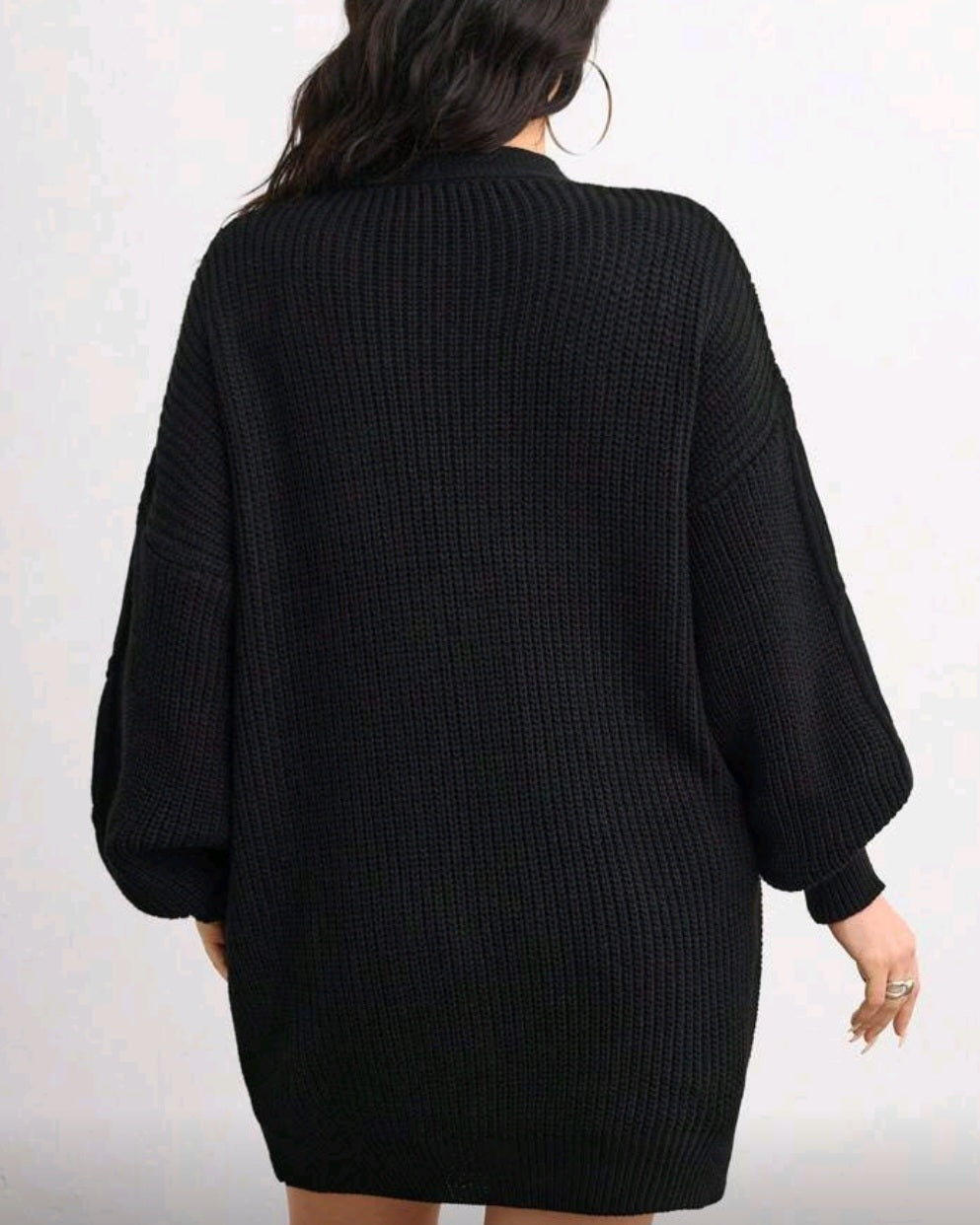 Černý oversize pletený kardigan na knoflíky